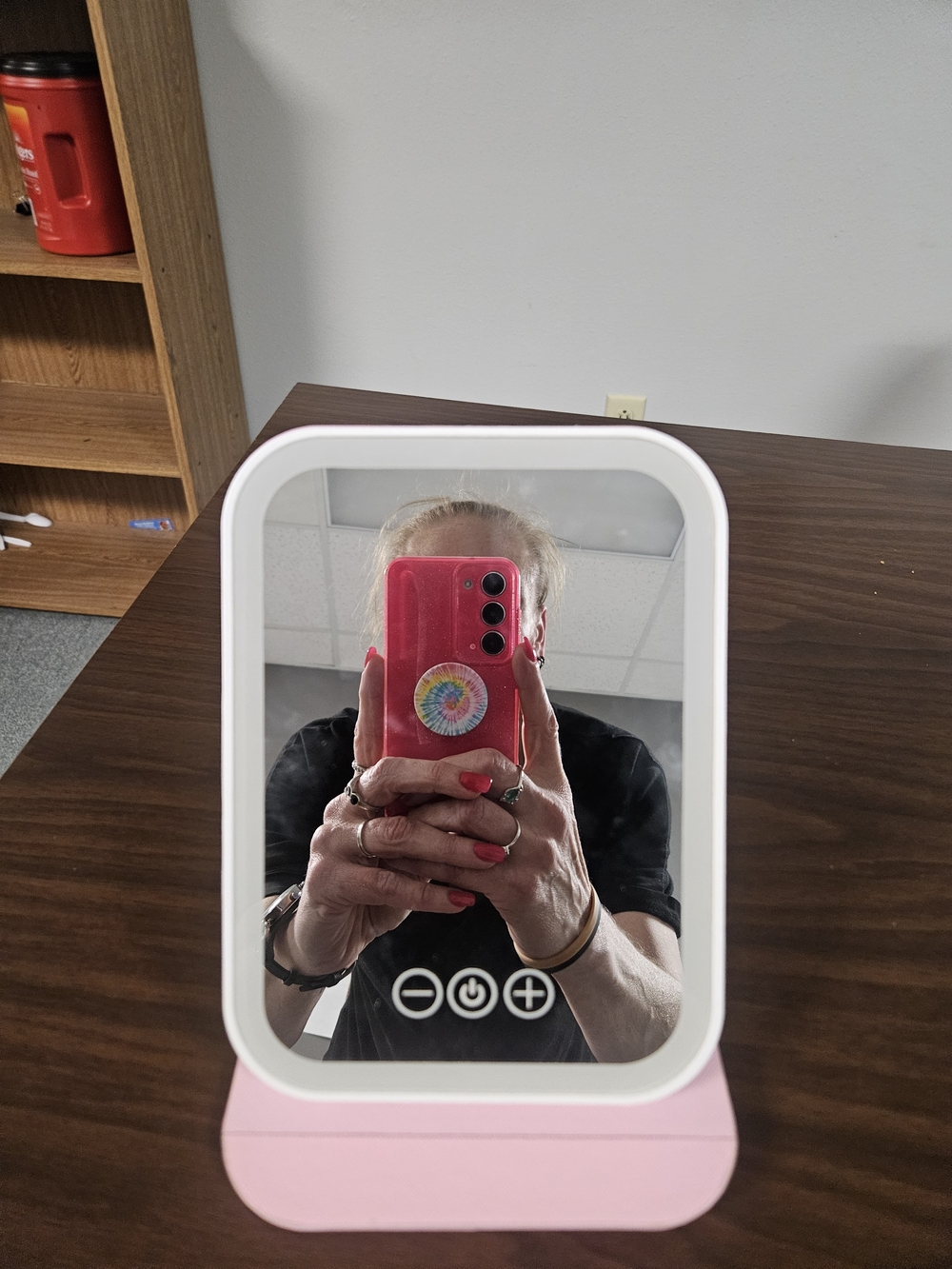 Lighted Vanity Mirror - Pink Frame